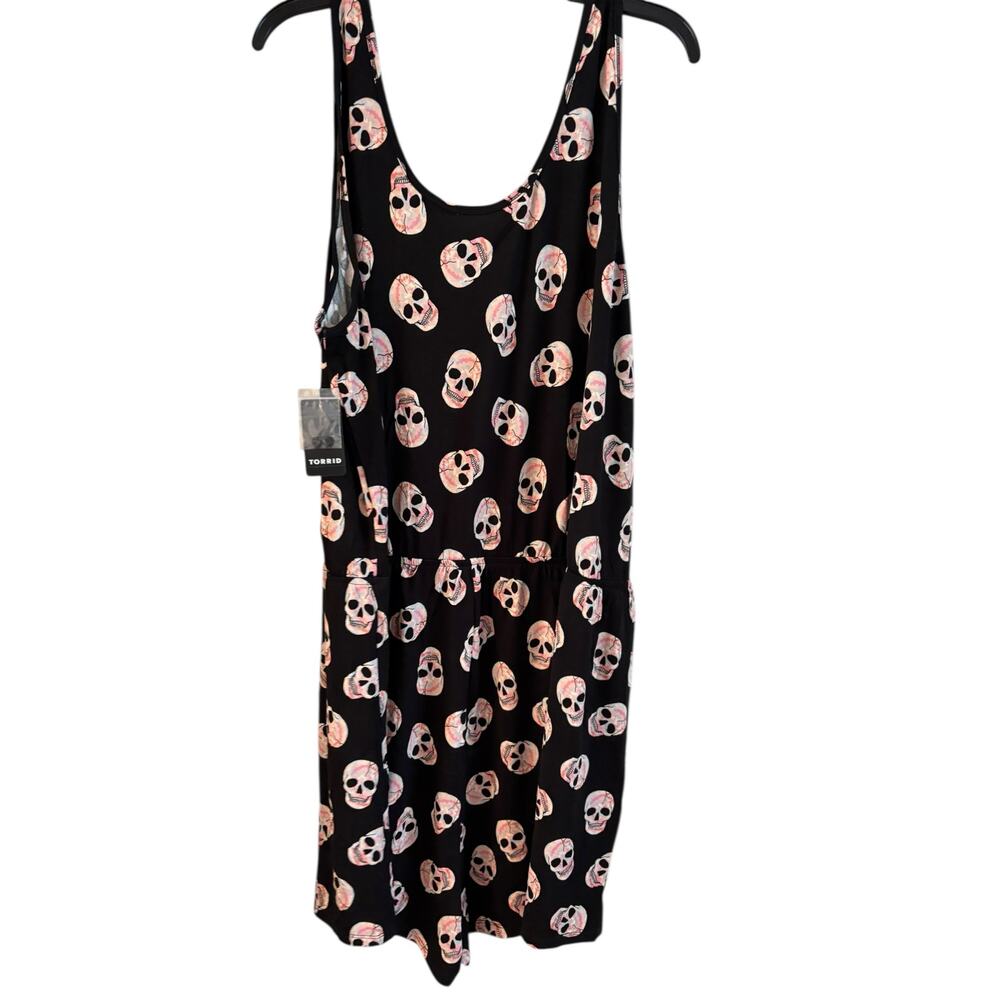 Torrid Supersoft Romper Skull Stretchy Black Tank Size 4X Sleep Lounge NWT - Picture 8 of 8
